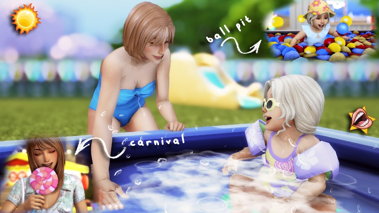 Summer in my Sims 4 current household ☀️🌊