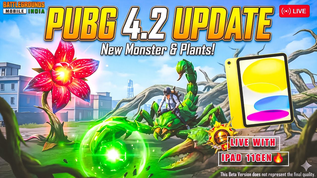 ONLY RUSH GAMEPLAY IN LIVIK 😎❤️‍🔥& LIVE WITH IPAD 11 GEN A16 🛑🥰 || #bgmilive #newupdate #ipad11thgen