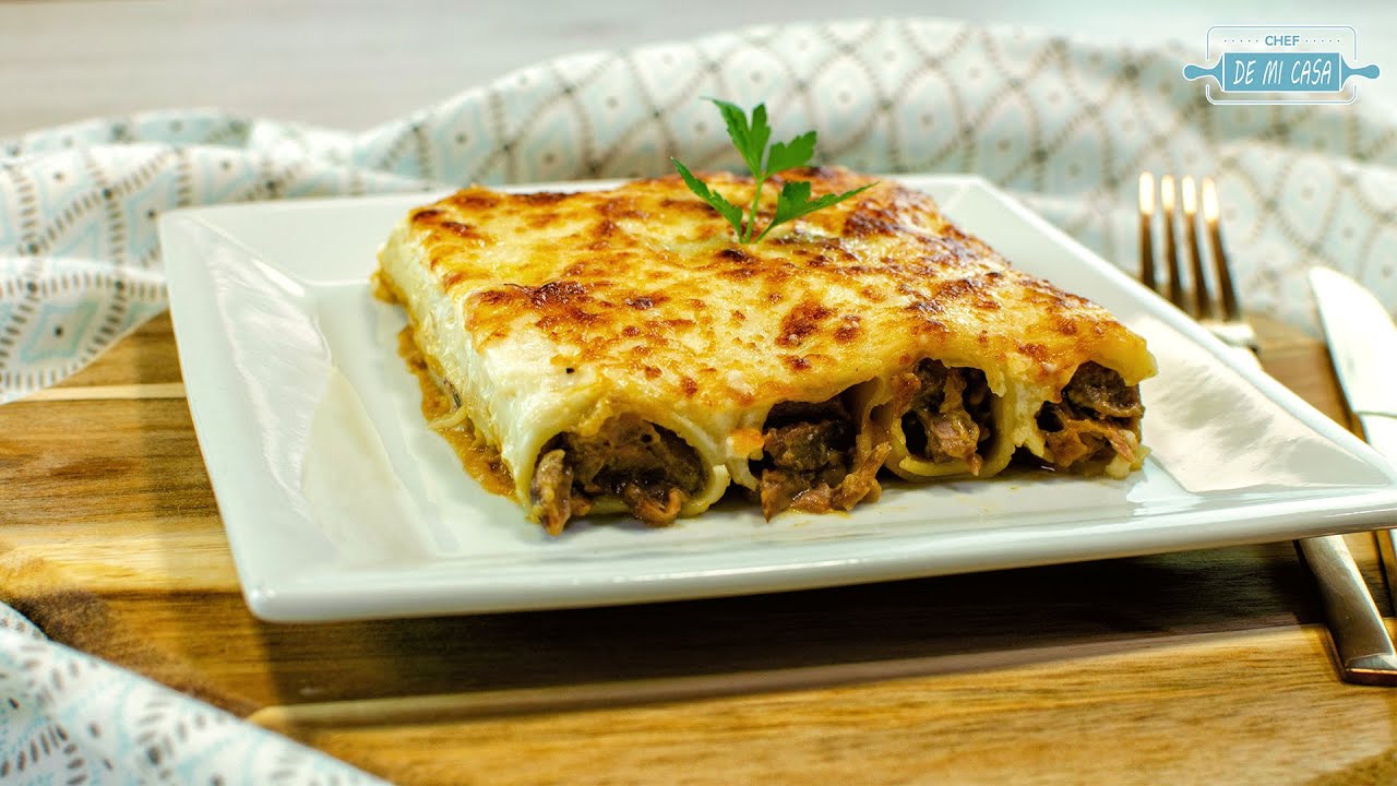 Canelones Rellenos de Carrillera con Salsa Bechamel  🤩👍😋 Recetas de Navidad 2020 nº 4/24