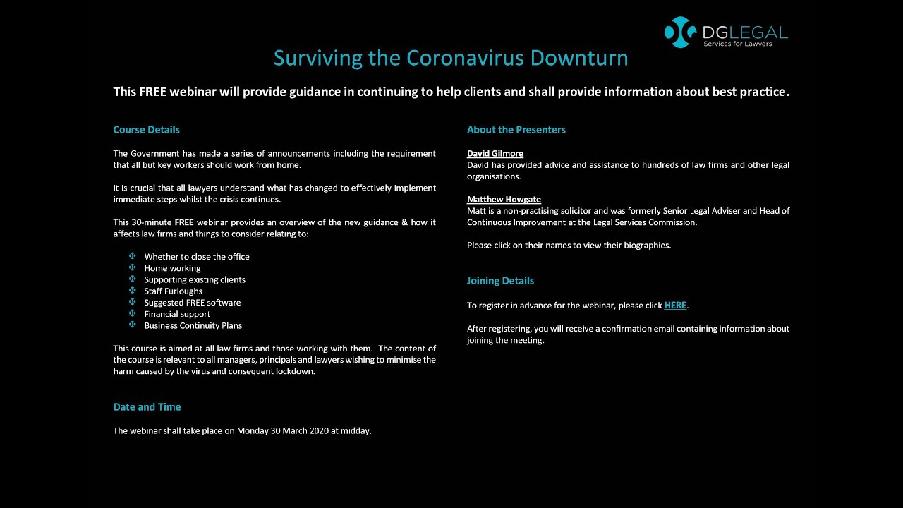 Business Continuity During the Coronavirus Webinar