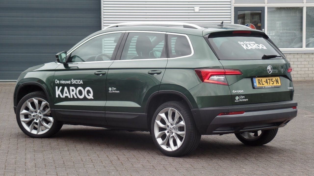 Skoda NEW 2018 Karoq Style Emerald Green Metallic 19 inch Crater walk around & inside detail