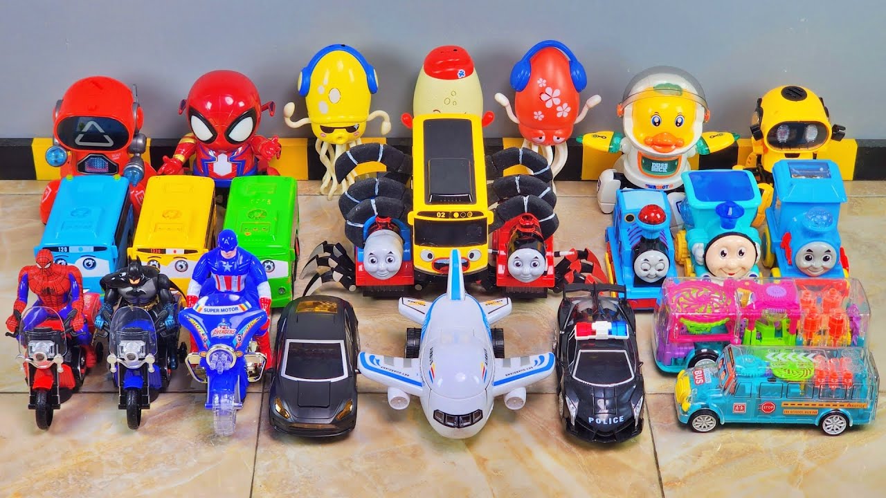 Pasukan Choo Choo Charles Berkumpul Thomas Exe Bus Tayo Robot Gurita Robot Ubur-ubur Car Toys.