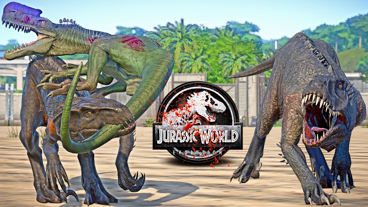 Scorpius REX E750 vs Indoraptor, Baryonyx, Excavaraptor Dinosaurs Fight 🌍 JURASSIC WORLD EVOLUTION