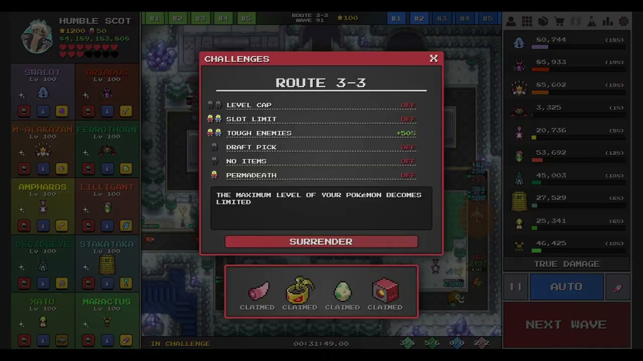 Pokemon Pokepath TD Patch 1.4.4 How To Beat Route 3-3 + Boss Challenge 50% Toughness