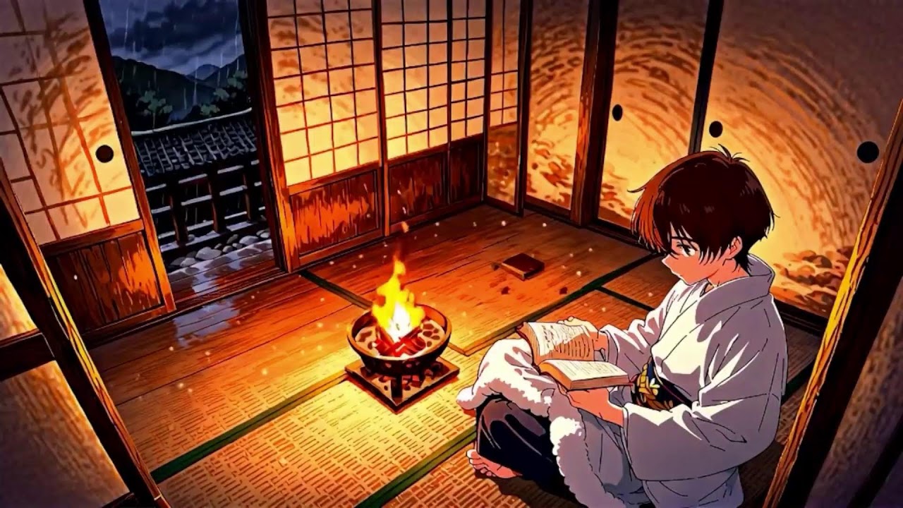 🎵Zen Ambient LoFi Music | 📔 Study, Focus or Relax with Soft Rain and Fire Crackle Sounds Vol. 36