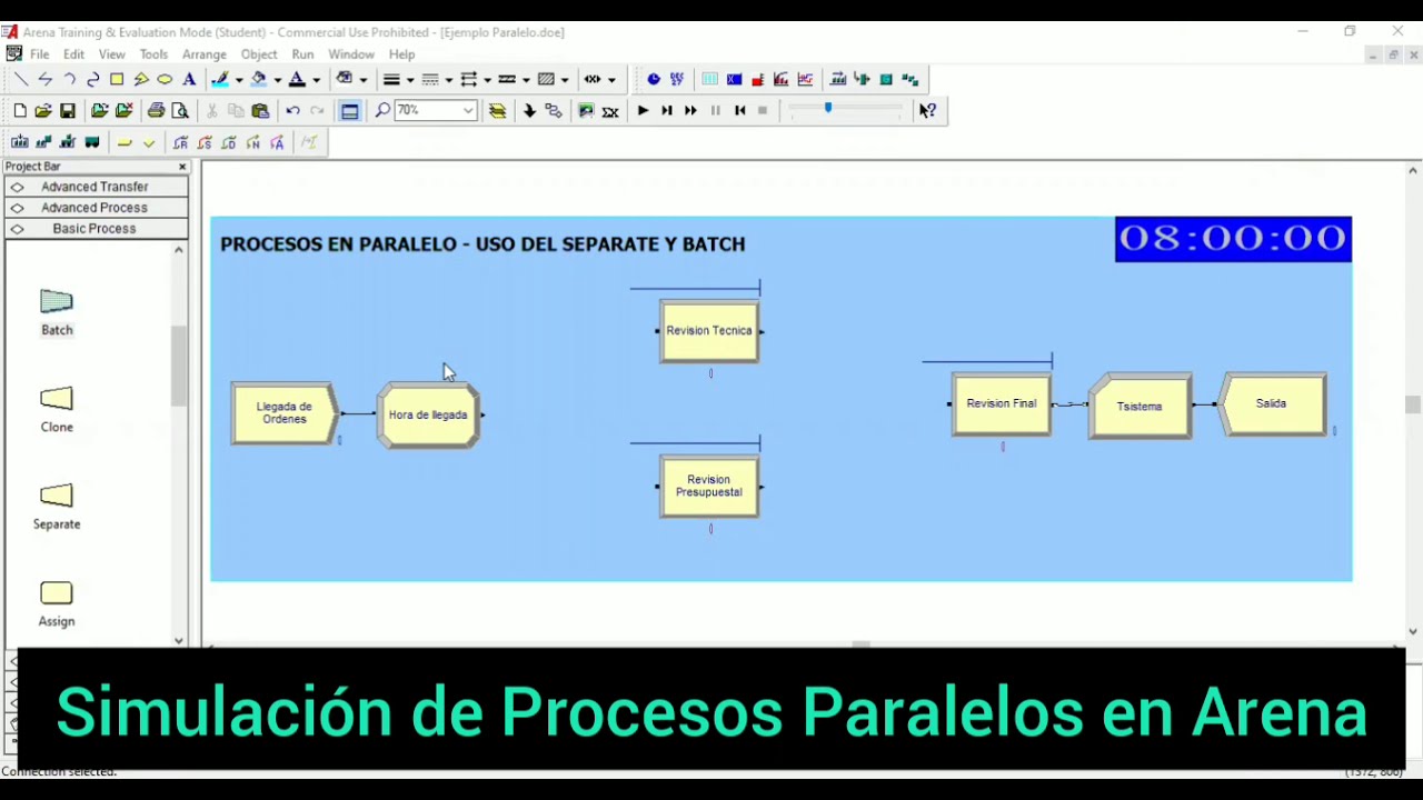 #7: Separate y Batch en procesos paralelos. Simulación en Arena
