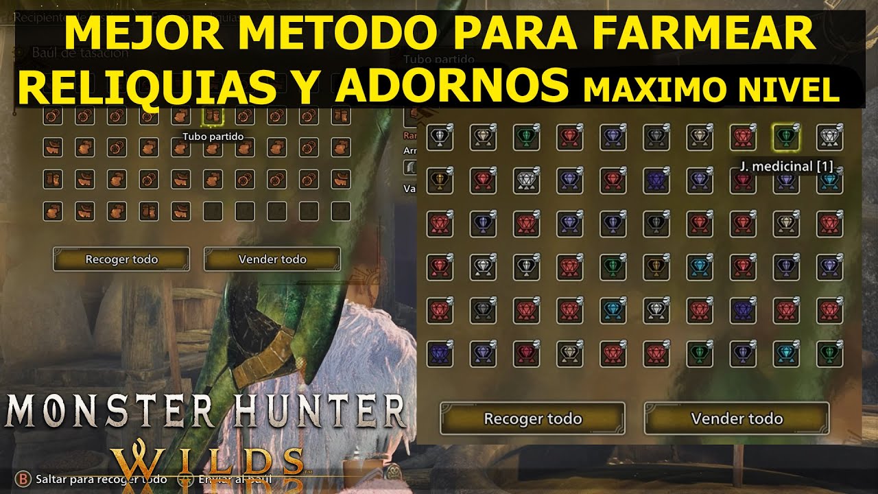 Monster Hunter Wilds El MEJOR METODO para FARMEAR RELIQUIAS Y ADORNOS (PARCHADO)