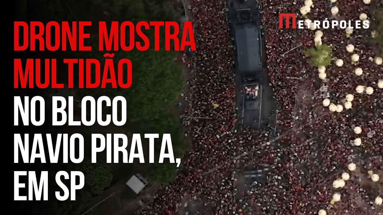 Imagens de drone mostram multidão no Bloco Navio Pirata, do BaianaSystem, em SP