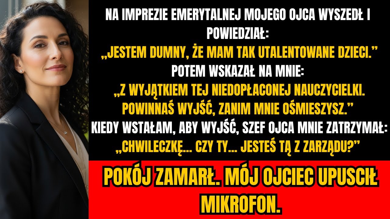 Mój tata mnie zignorował na przyjęciu… aż prezes zapytał, czy ja prowadzę zarząd
