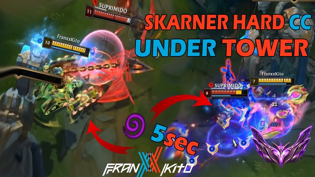 another 8 minutes and 55 seconds of Skarner perma CC under tower