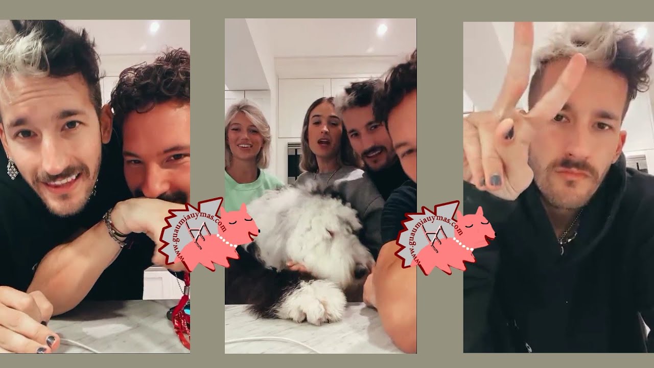 Mau y Ricky antes del estreno de OUCH con Stefania Roitman , Sara Escobar y Mao desde casa de Ricky