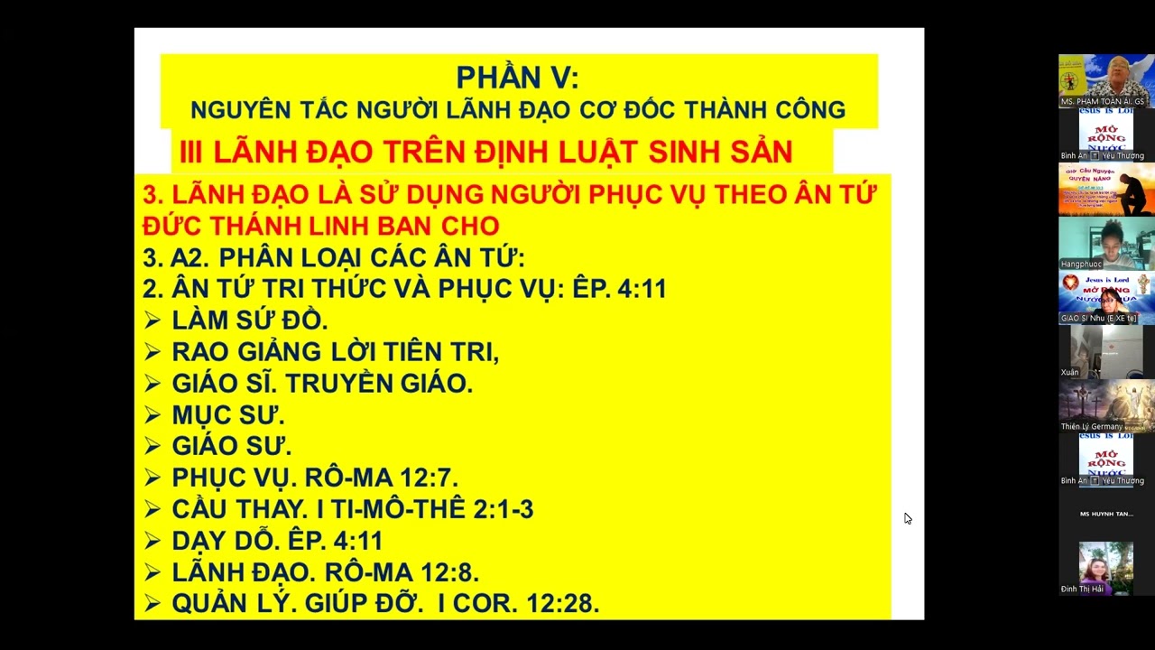 Môn Lãnh Đạo học giáo sư Phạm Toàn Ái phụ trách 17.03.2026