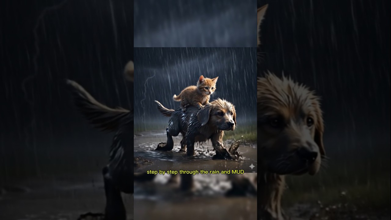 This Puppy Became a Hero in the Storm 🐾💔 #dogheroes #dogandcat #dogrescue #dogshorts