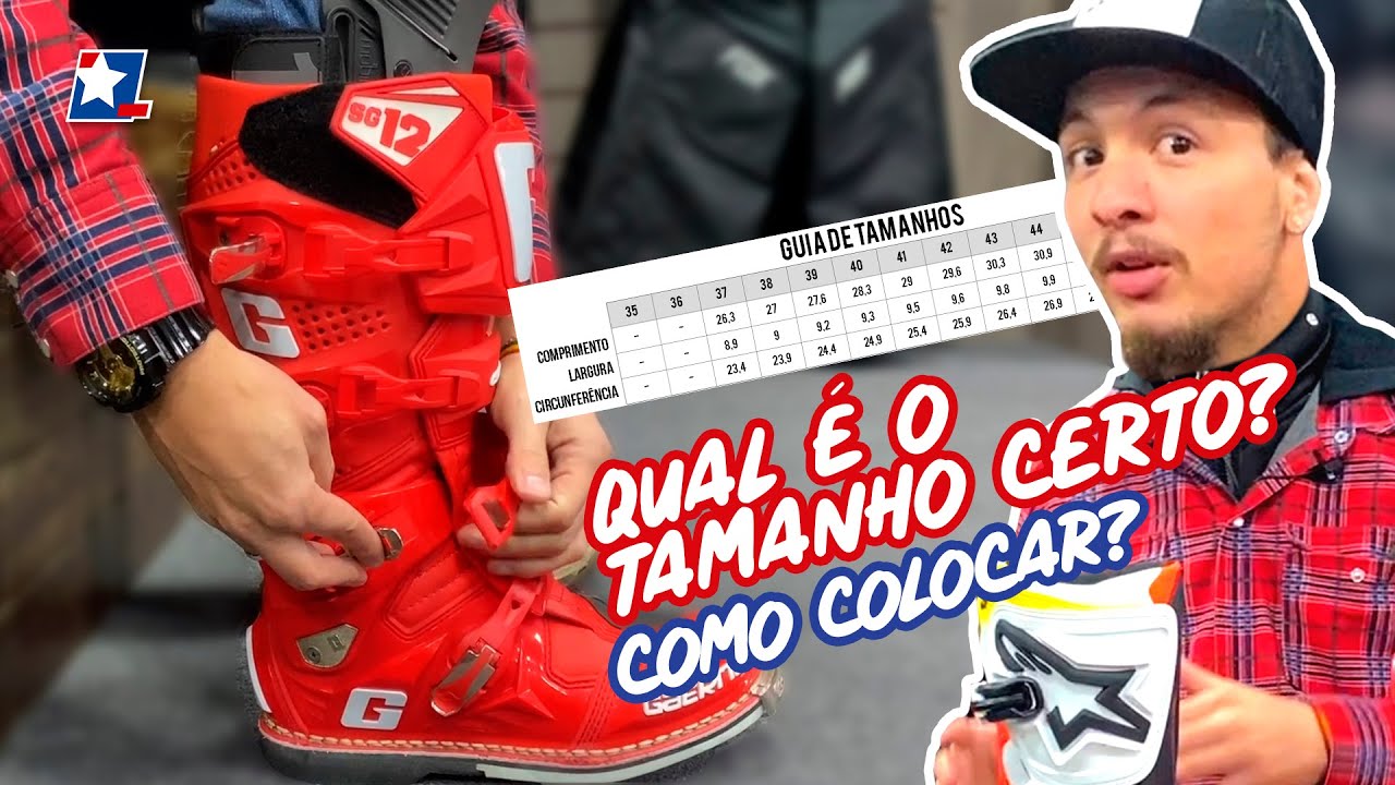 Tamanho certo da minha Bota de Motocross