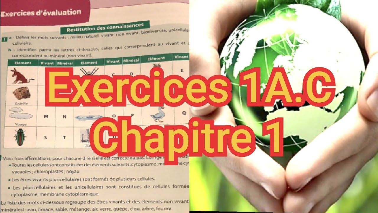 Correction des exercices d'évaluation page 20 et page 21 Univers plus SVT 1AC .