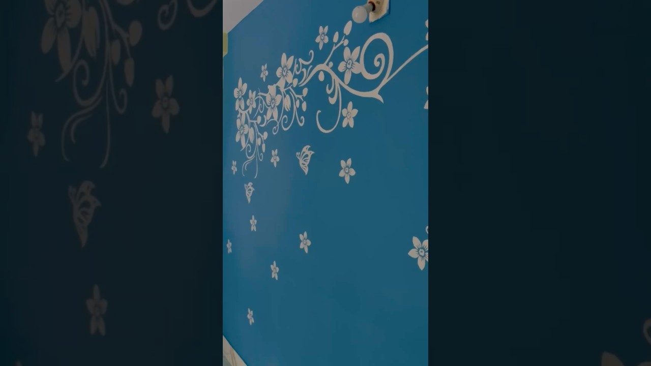 Wall painting stencil design #shorts #trending #design