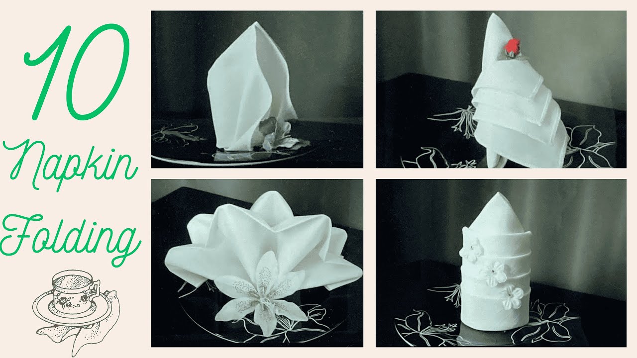 10 Napkin Folding Ideas.