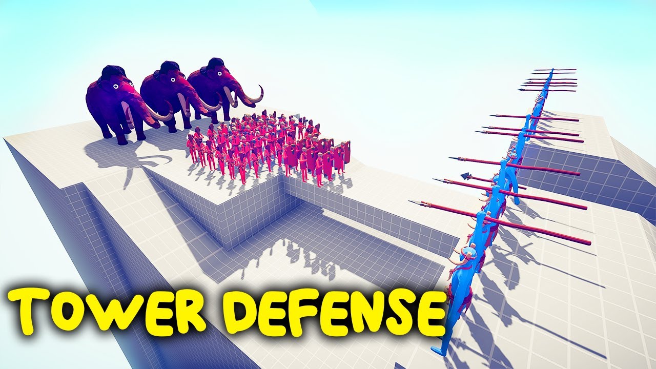 SPEAR THROWERS VS ARMY OF UNITS -TOWER DEFENSE #1 | TABS - Totally Accurate Battle Simulator