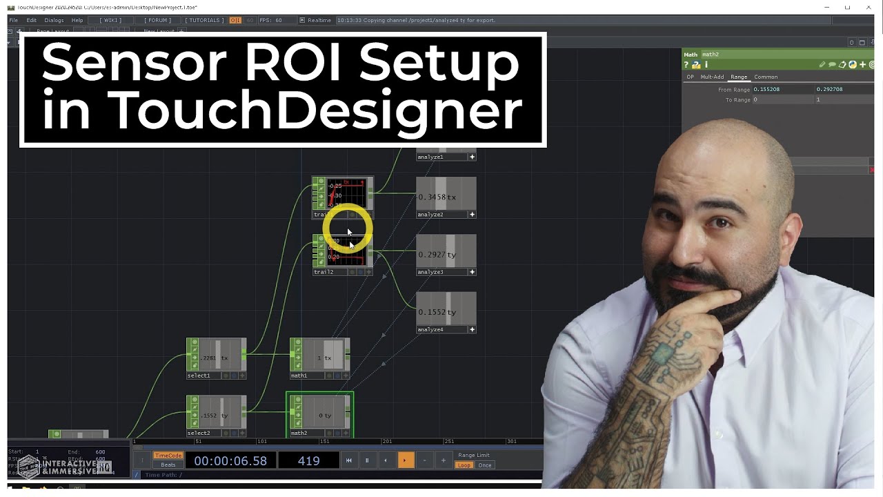 Как быстро откалибровать данные датчика в TouchDesigner — Учебное пособие по TouchDesigner 015