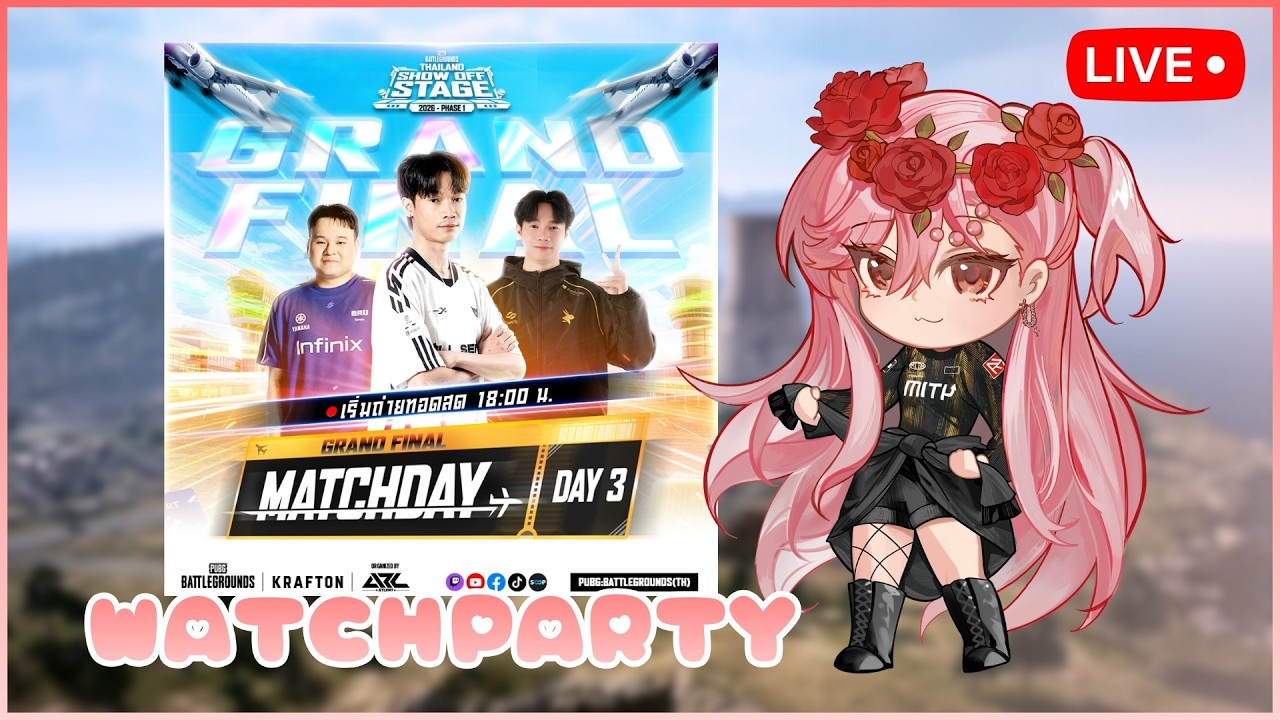 🔴【Watchparty】PUBG Thailand Show-Off Stage Phase 1 Grand Final Day 3