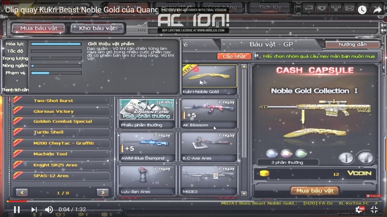 Quangbrave quay b&aacute;u vật: Kukri Nobel Gold