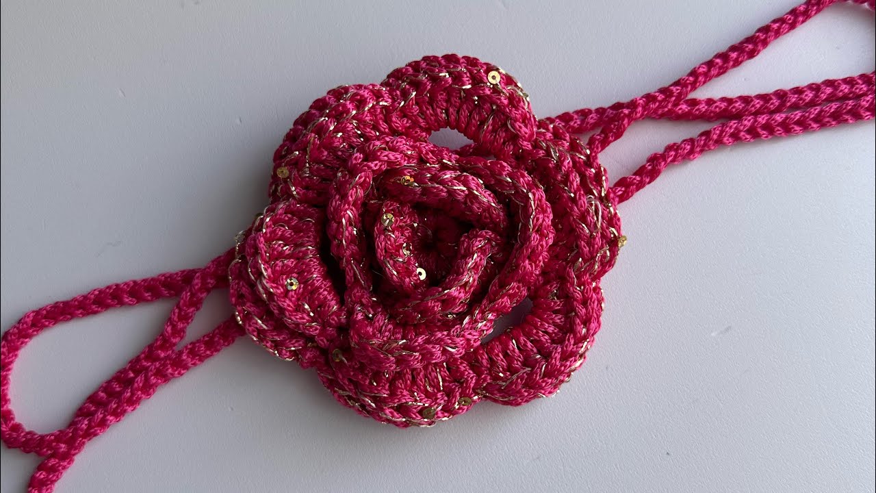 BU YAZIN FAVORİSİ GÜL KOLYE YAPIYORUZ 😍 İSTER KOLYE İSTER TOKA SEN NASIL İSTERSEN 🙈 #knitting