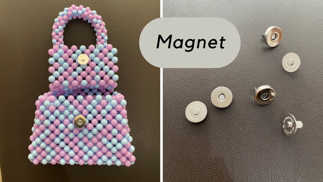 how to tie a magnet to a beaded bag