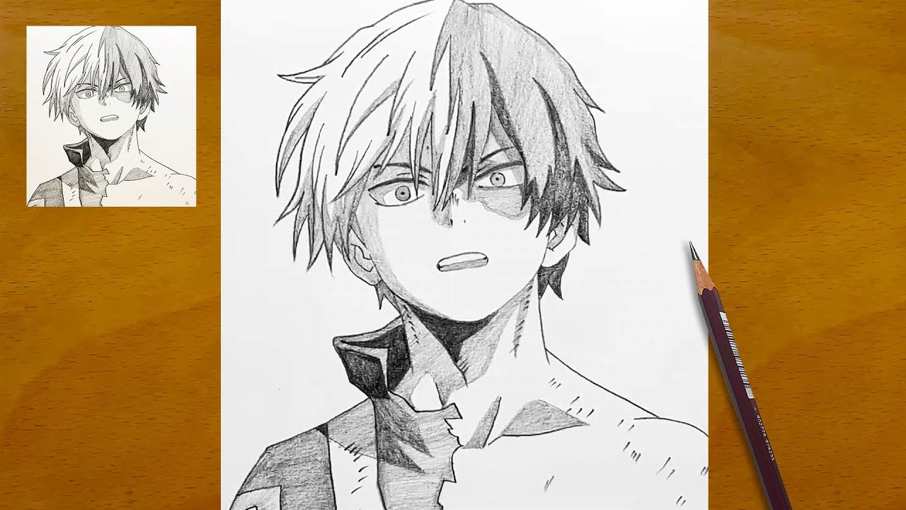 How to Draw Shoto Todoroki || My Hero Academia Sketch || Easy Anime Drawing