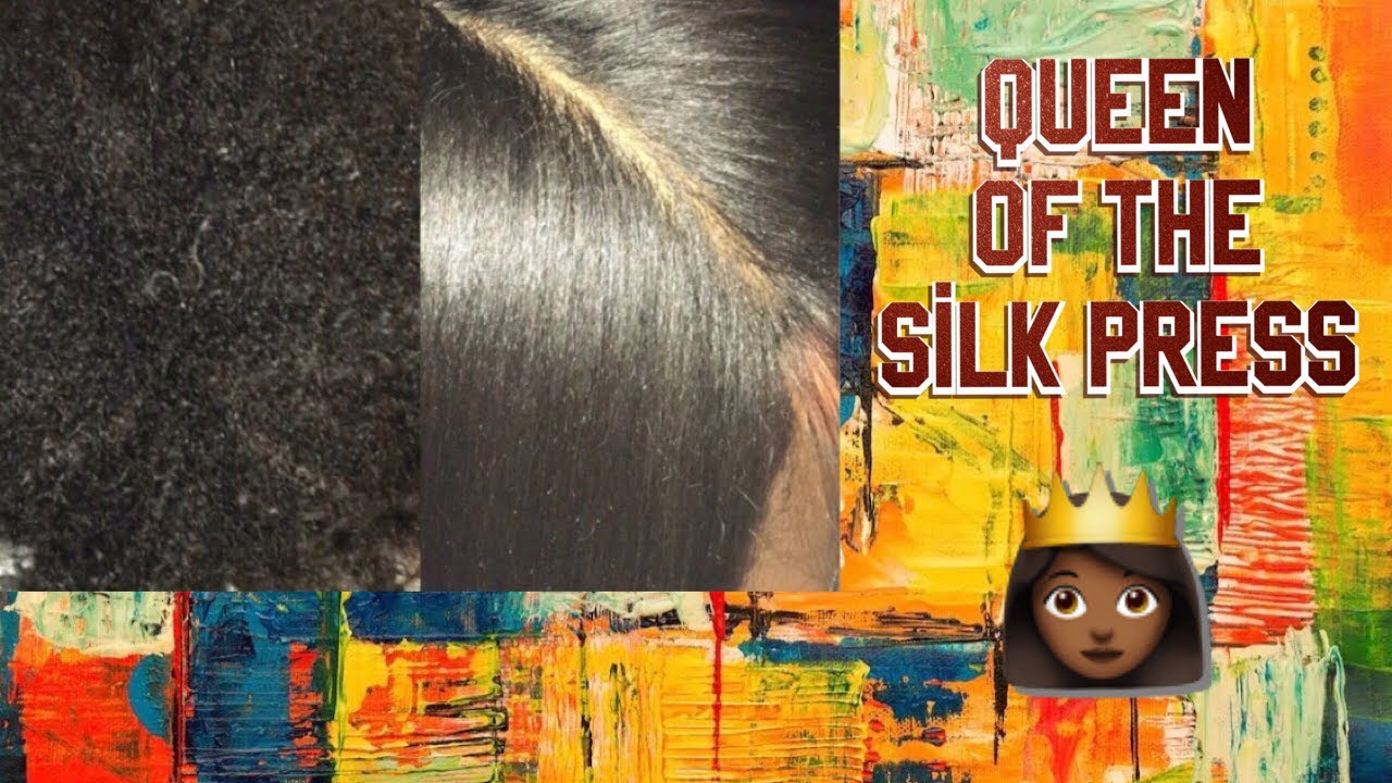 Silk press on natural combination hair.