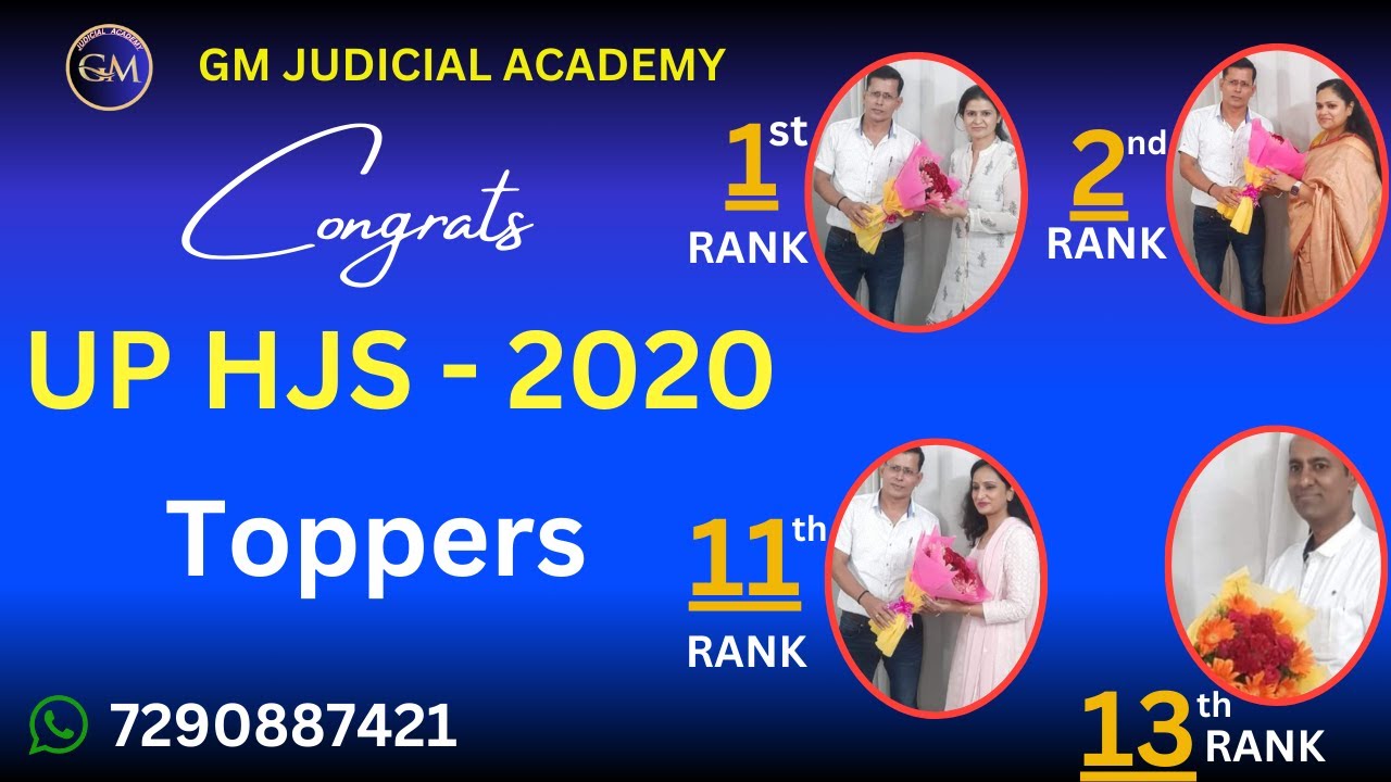 U.P. Higher Judicial Service 2020. Toppers Success Strategy with their Coach Govind Mishra Sir.