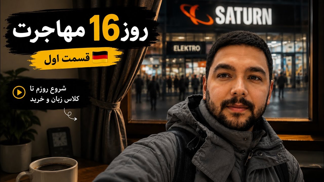 روز شانزدهم مهاجرت به آلمان ، قسمت اول | نصب پرده اتاقم ، کلاس زبان و بررسی قیمت‌ها در Saturn 🇩🇪