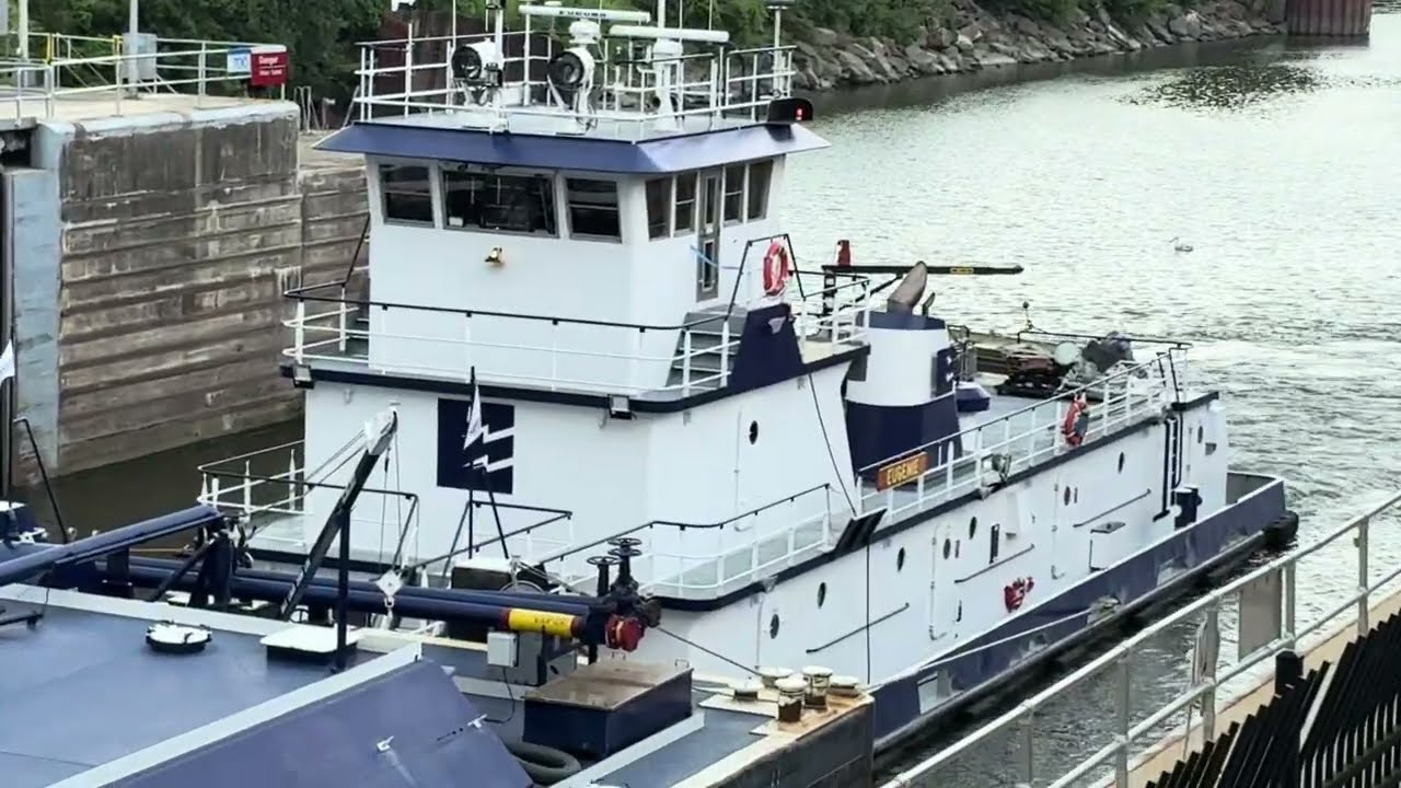 Starved Rock Lock and Dam system on the Illinois River. The barges are coming&hellip;the eagle flies high.