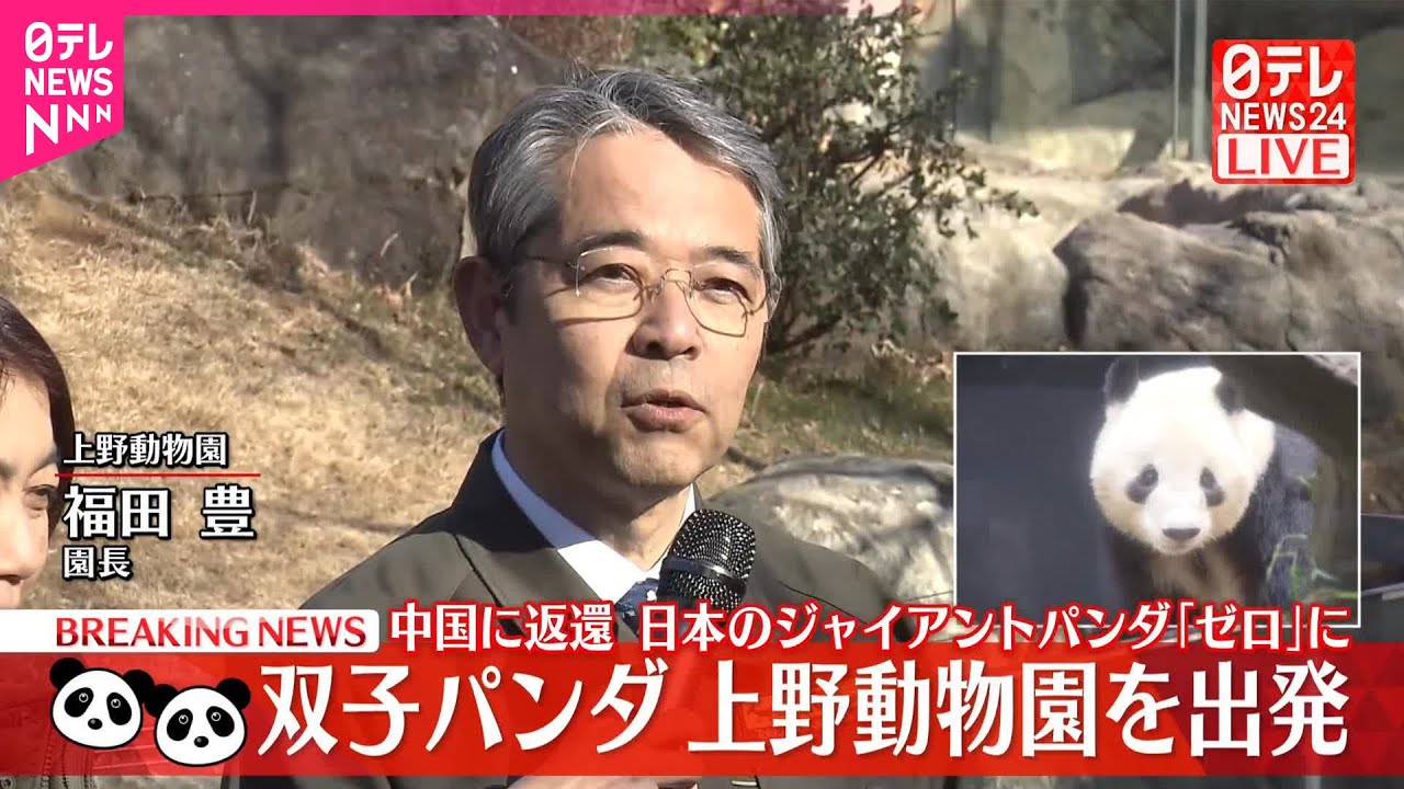 【速報】双子パンダが上野動物園を出発  園長がコメント