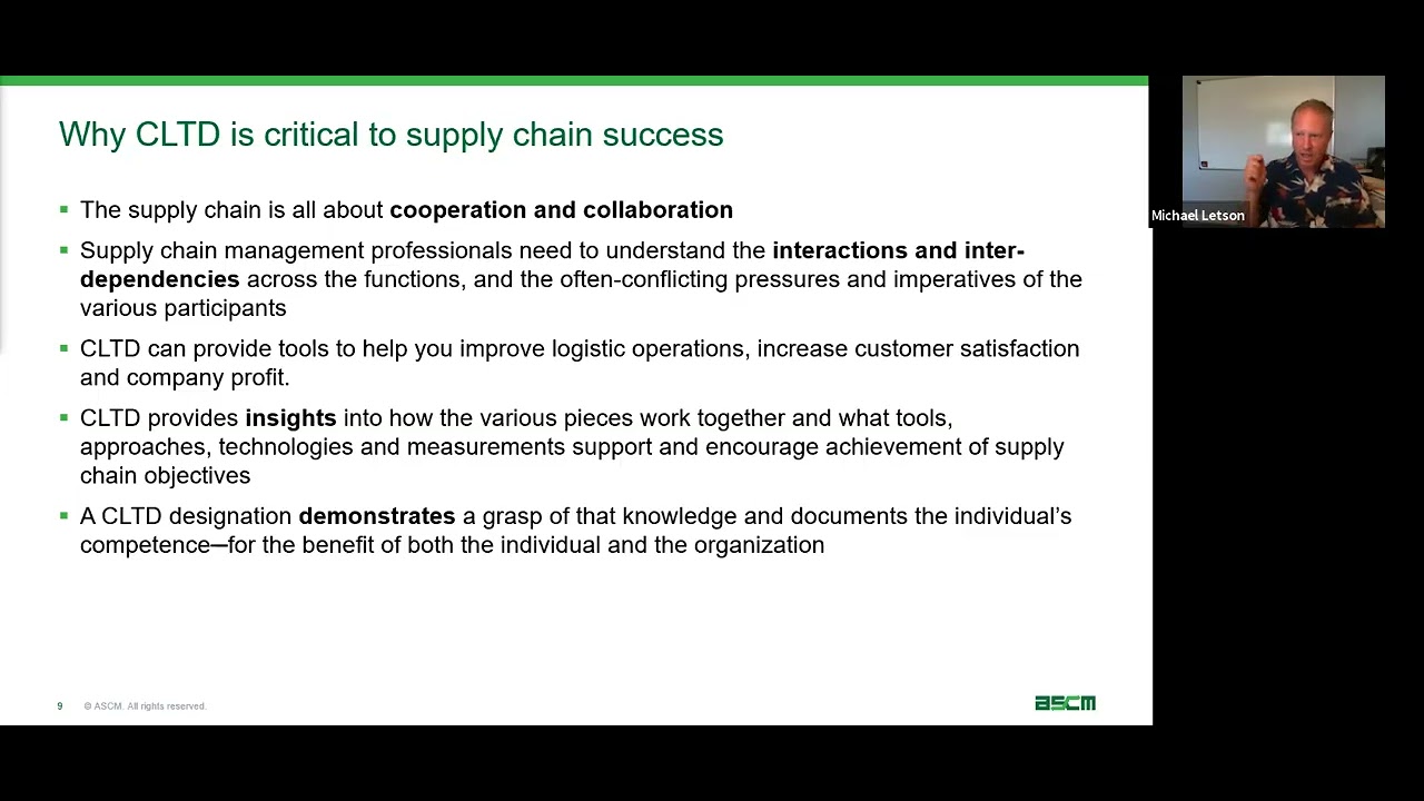 SFV APICS CLTD Program Overview
