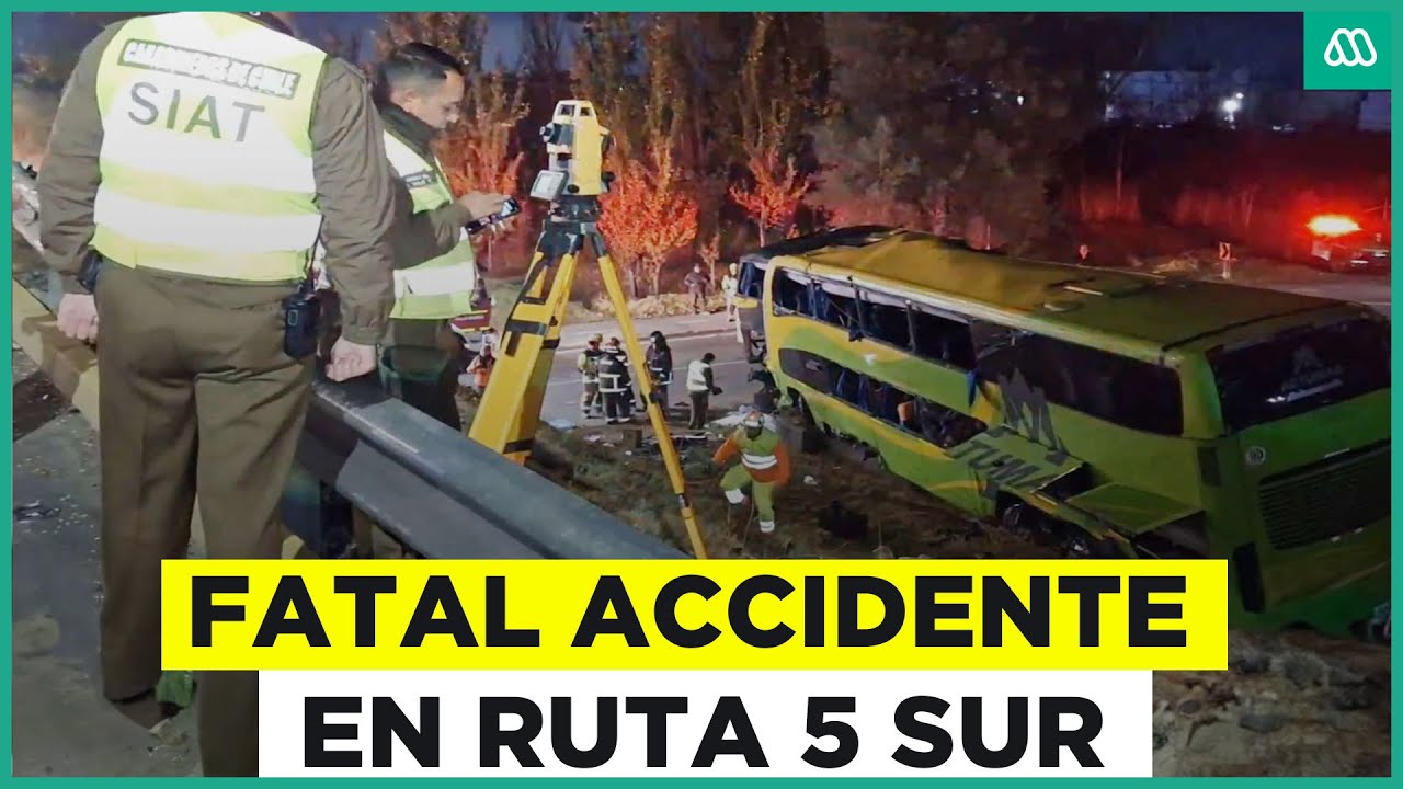Fatal accidente en Ruta 5 Sur: Choque entre bus y camioneta deja un fallecido y más de 40 heridos