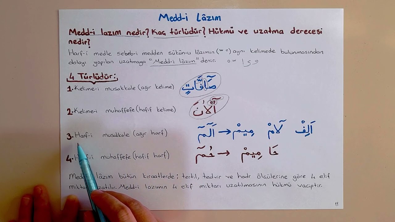 9. Ders  / Medd-i Lazım ( Örnekli)