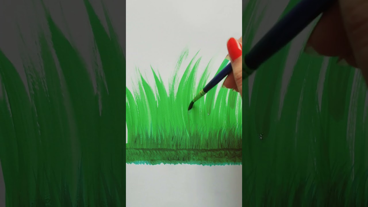 Simple Grass Painting 🪴 #ytshorts #shortsfeed #shorts #painting #art
