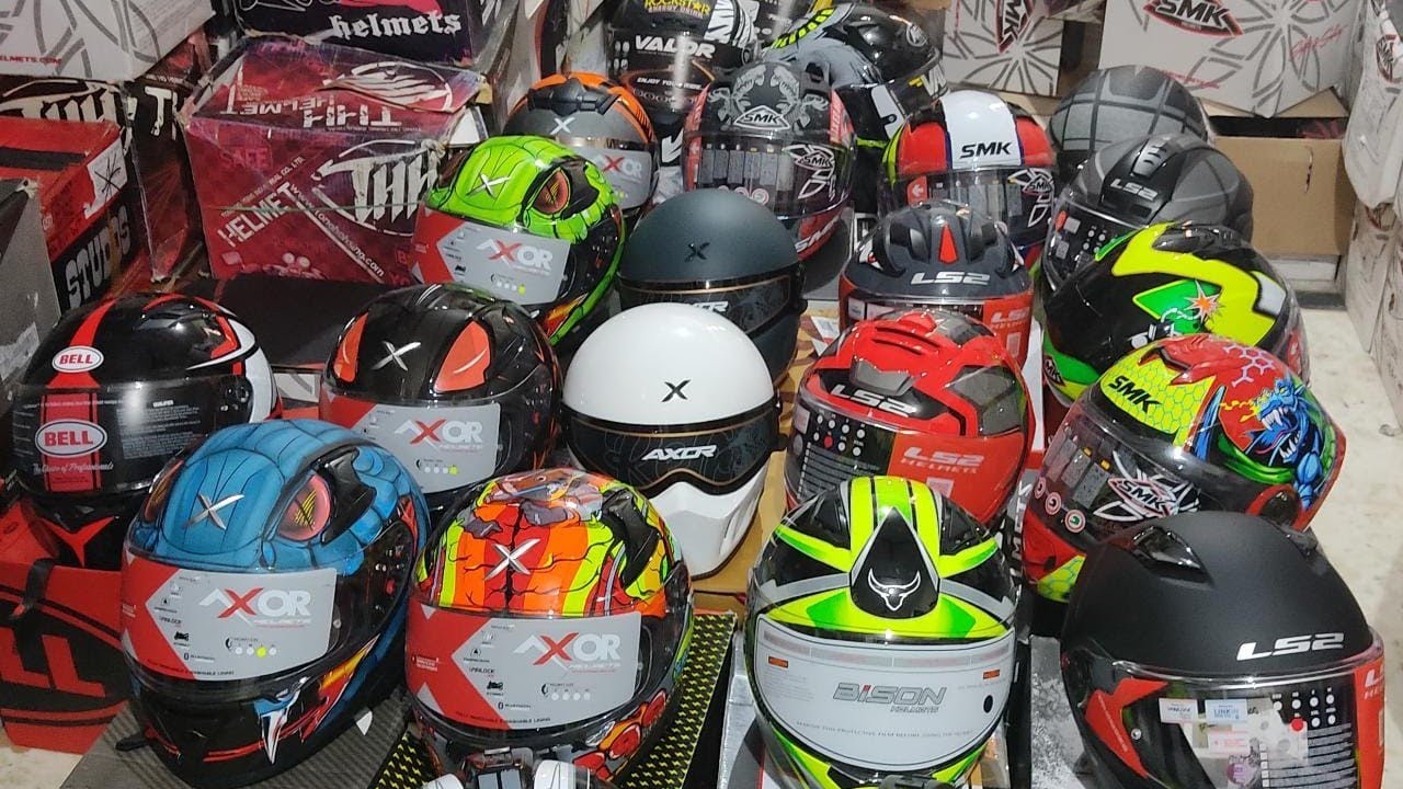 new collection helmets.Ls2/Axor/Smk/Bull/Airoh/all riding gear available