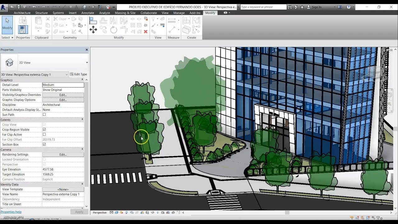 Aula de Revit - Árvores coloridas nas vistas de modelo