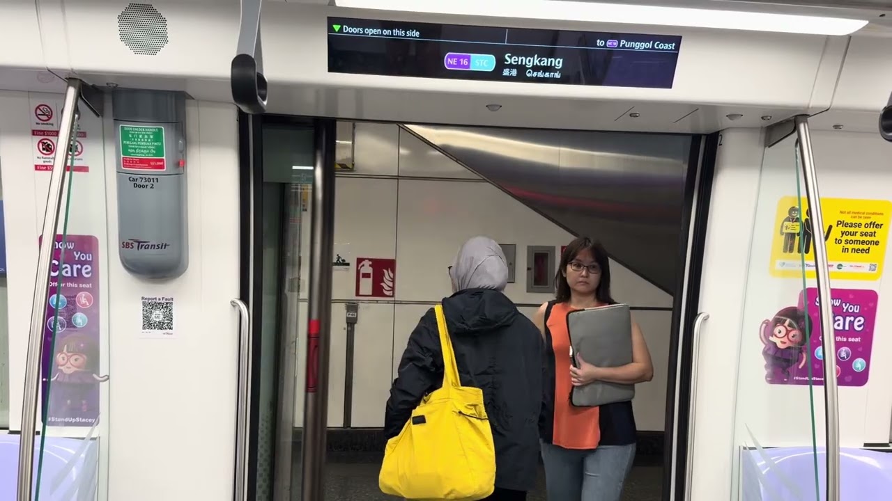 SBS Transit Alstom Metropolis C751A (7011/7012): Hougang to Punggol Coast. 