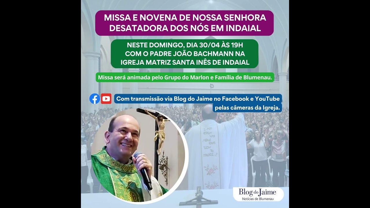 HOJE TEM MISSA E NOVENA AO VIVO &Agrave;S 19h NO YOUTUBE E FACEBOOK DO #BLOGDOJAIME E TAMB&Eacute;M NA TV GALEGA.