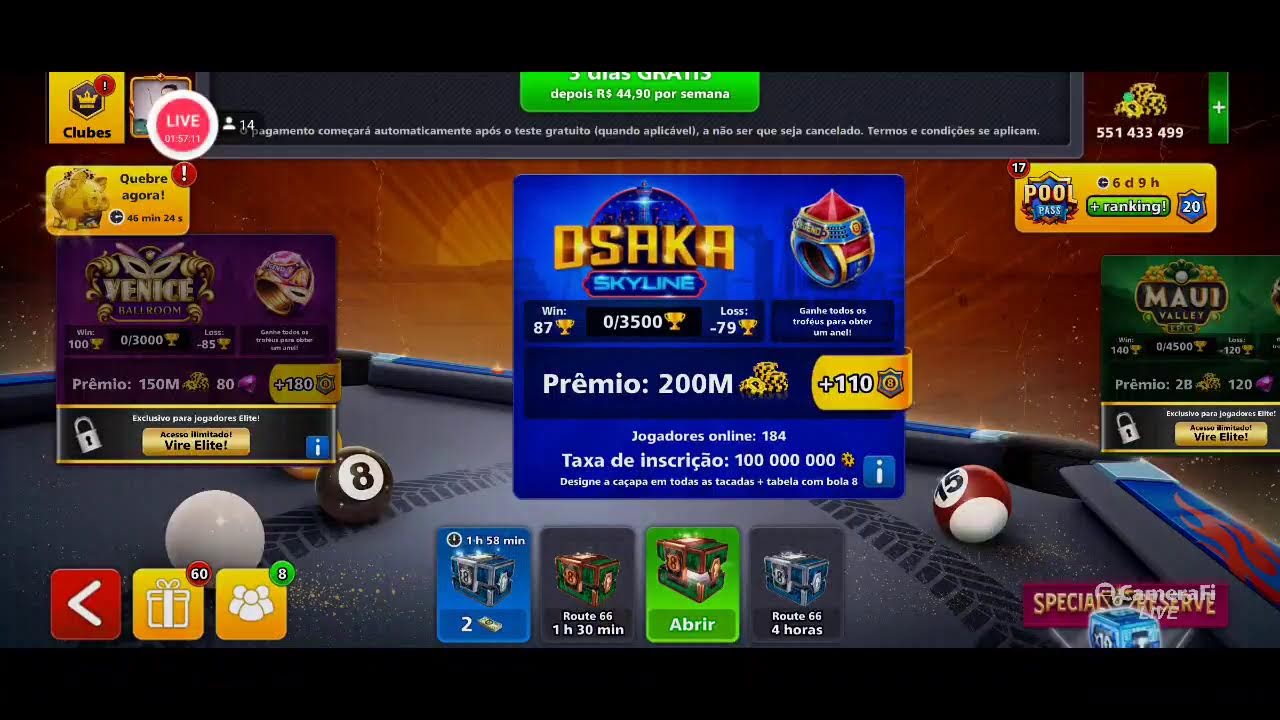 IRANILDO 8 BALL POOL AO VIVO