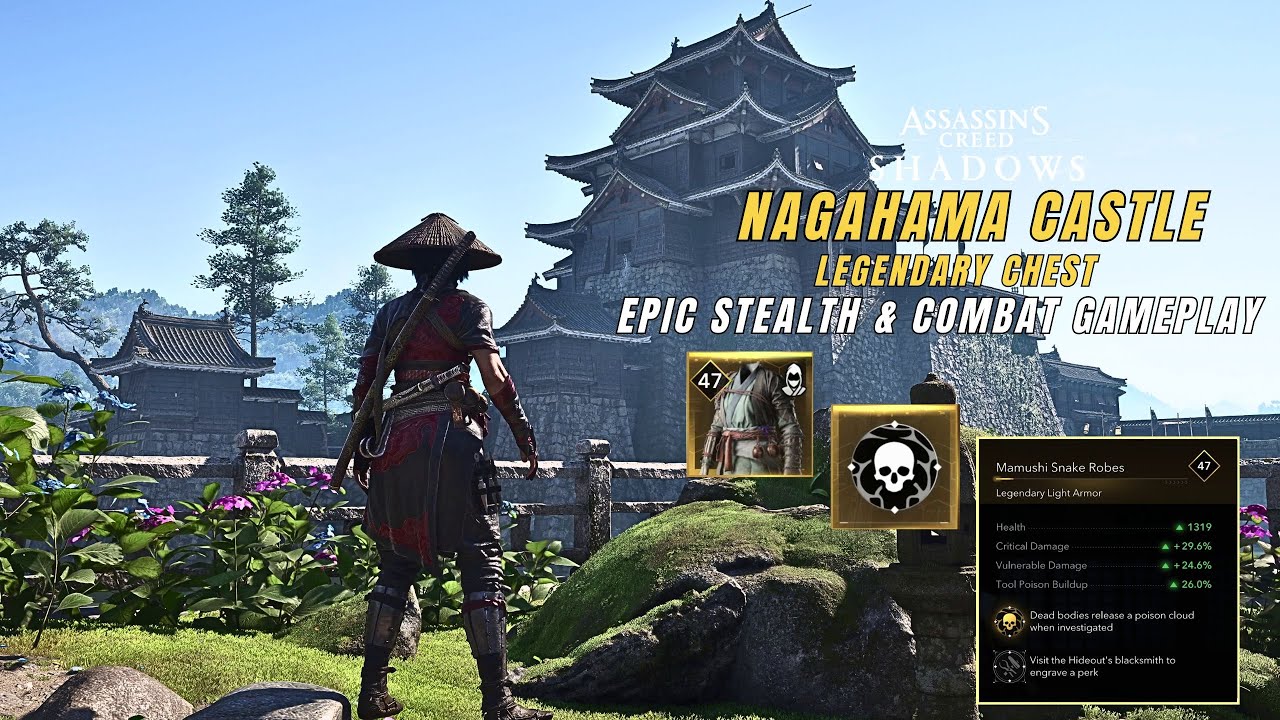 Assassin's Creed Shadows - Nagahama Castle Epic Stealth & Combat Gameplay !!
