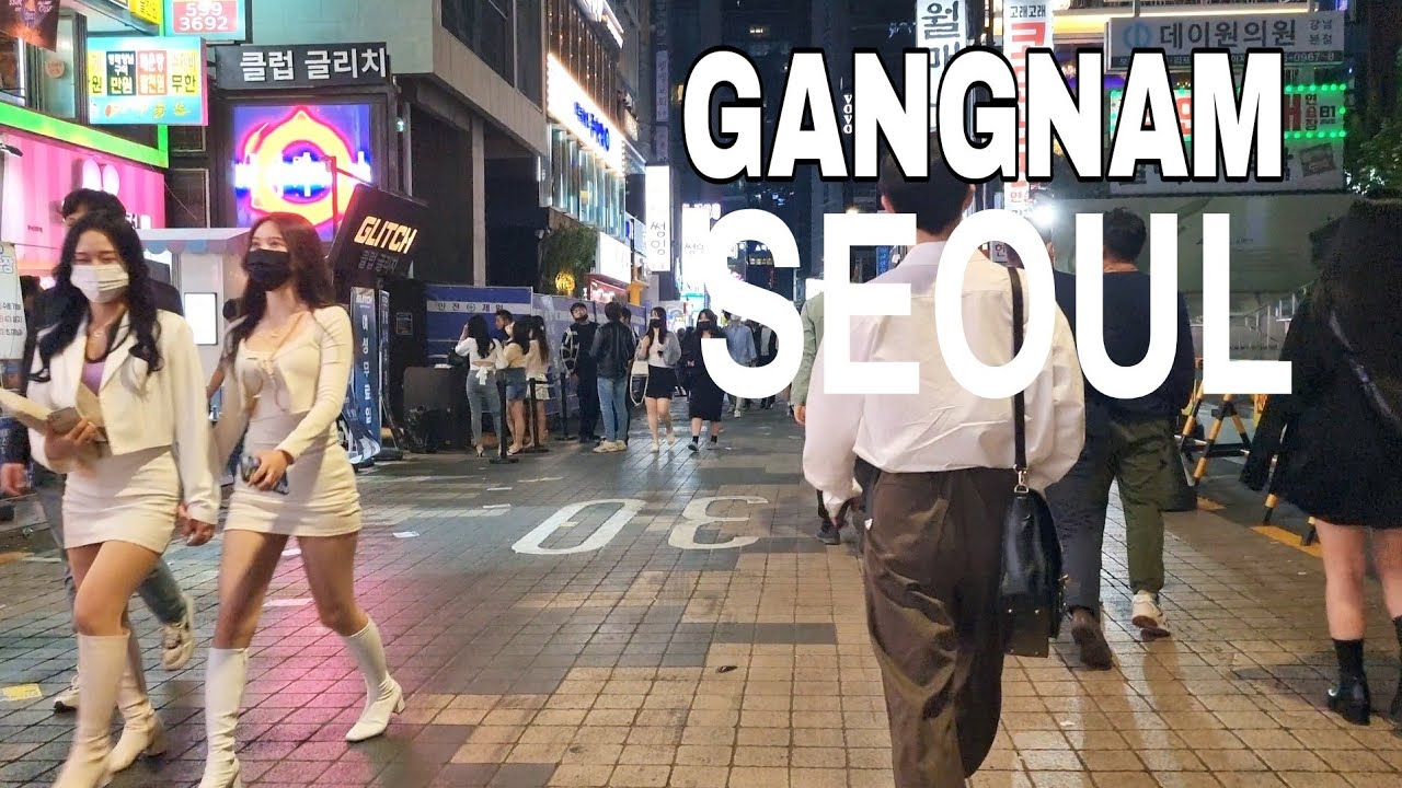 [4K] Seoul gangnam street  night walk-gangnam street atmosphere on late night weekend,seoul korea
