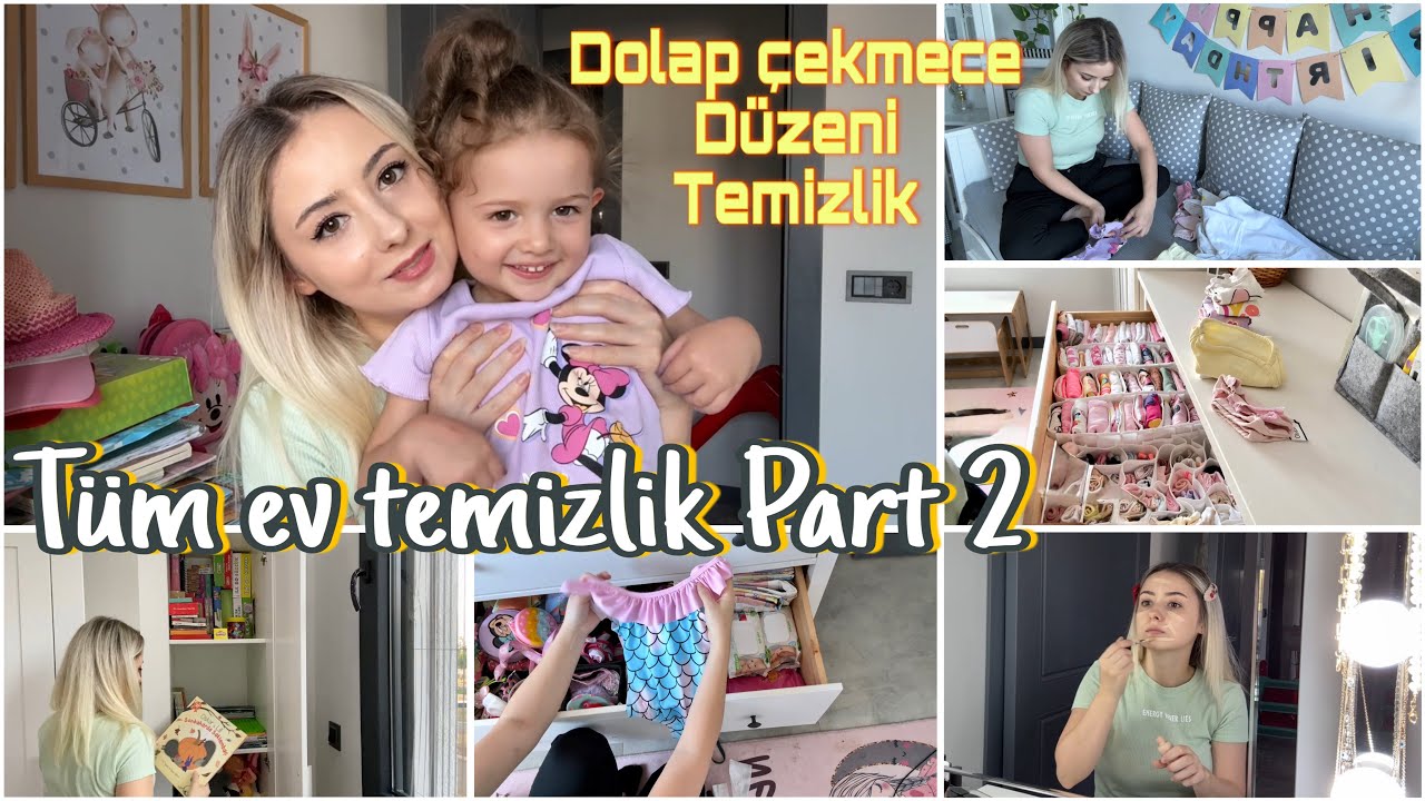 DİP KÖŞE EV TEMİZLİĞİ | Dolap çekmece düzen & temizlik | Kızımın odasını temizliyorum
