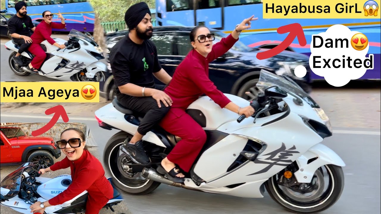 Cute Sister Riding Hayabusa😱India’s First Gen3 busa