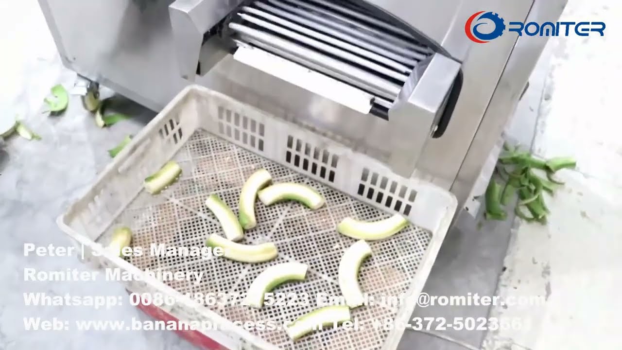 Máquina automática de fácil alimentación para pelar plátanos verdes para clientes de EE. UU.