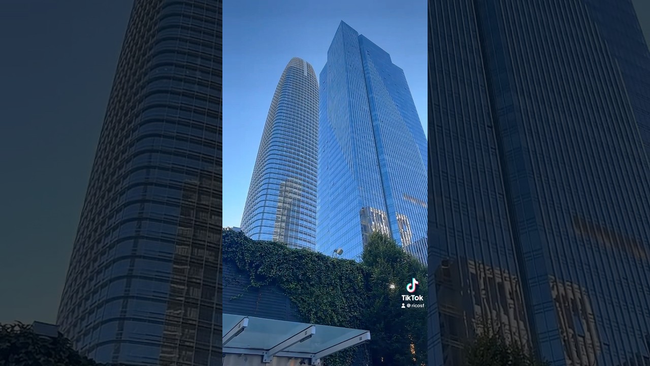 Salesforce Tower and Millennium Tower from Salesforce Park 