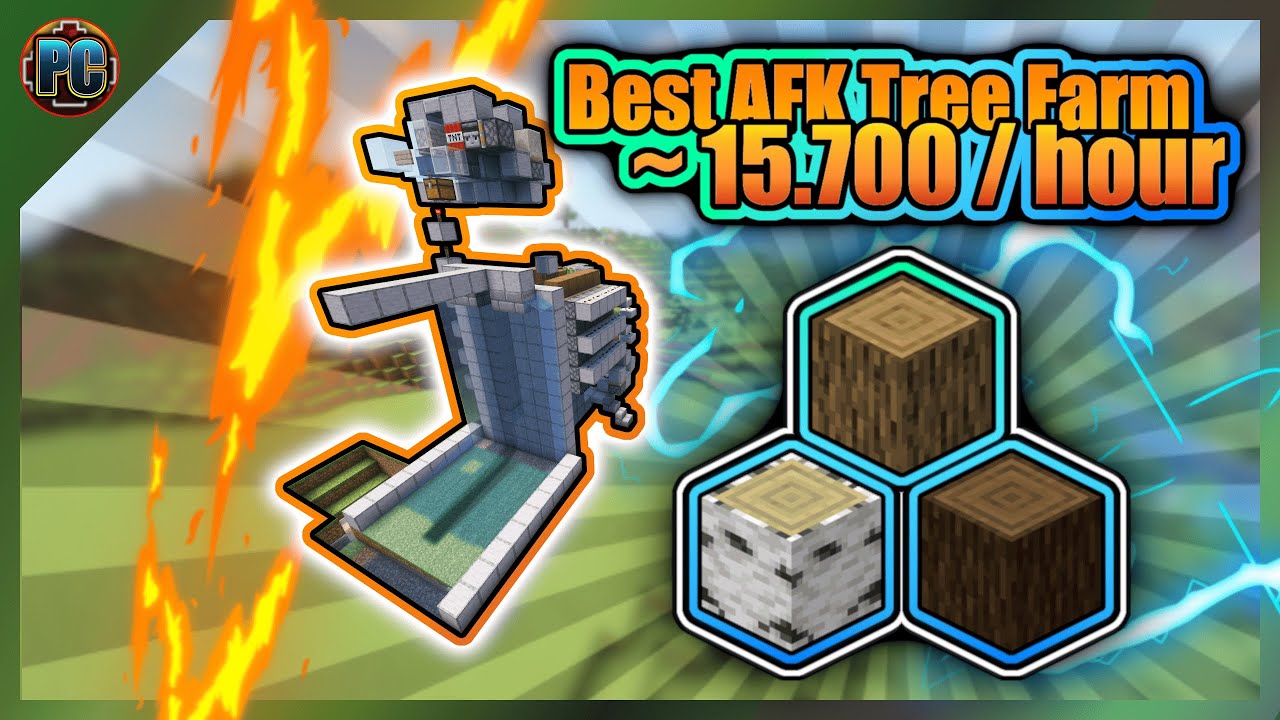 Minecraft Java 1.21+ Tutorial | AFK Tree Farm 15.700 / hour– Multi Tree Design (Oak, Birch, Spruce)