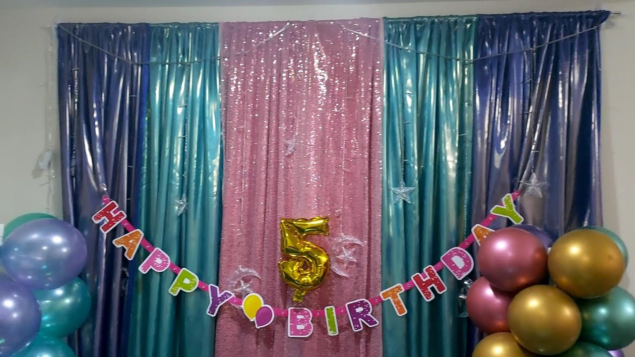 DIY, easy & quick theme birthday backdrop ideas without stand, in budget, No Stitching No Drilling